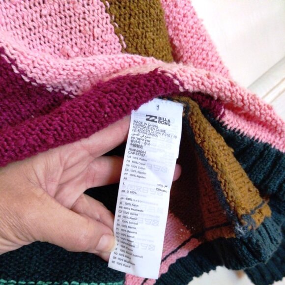 Stonewash Denim w/Fraying Crop Wide Leg Jeans & Stripe Sweater Bundle SZ Lg, NWT - Picture 5 of 16